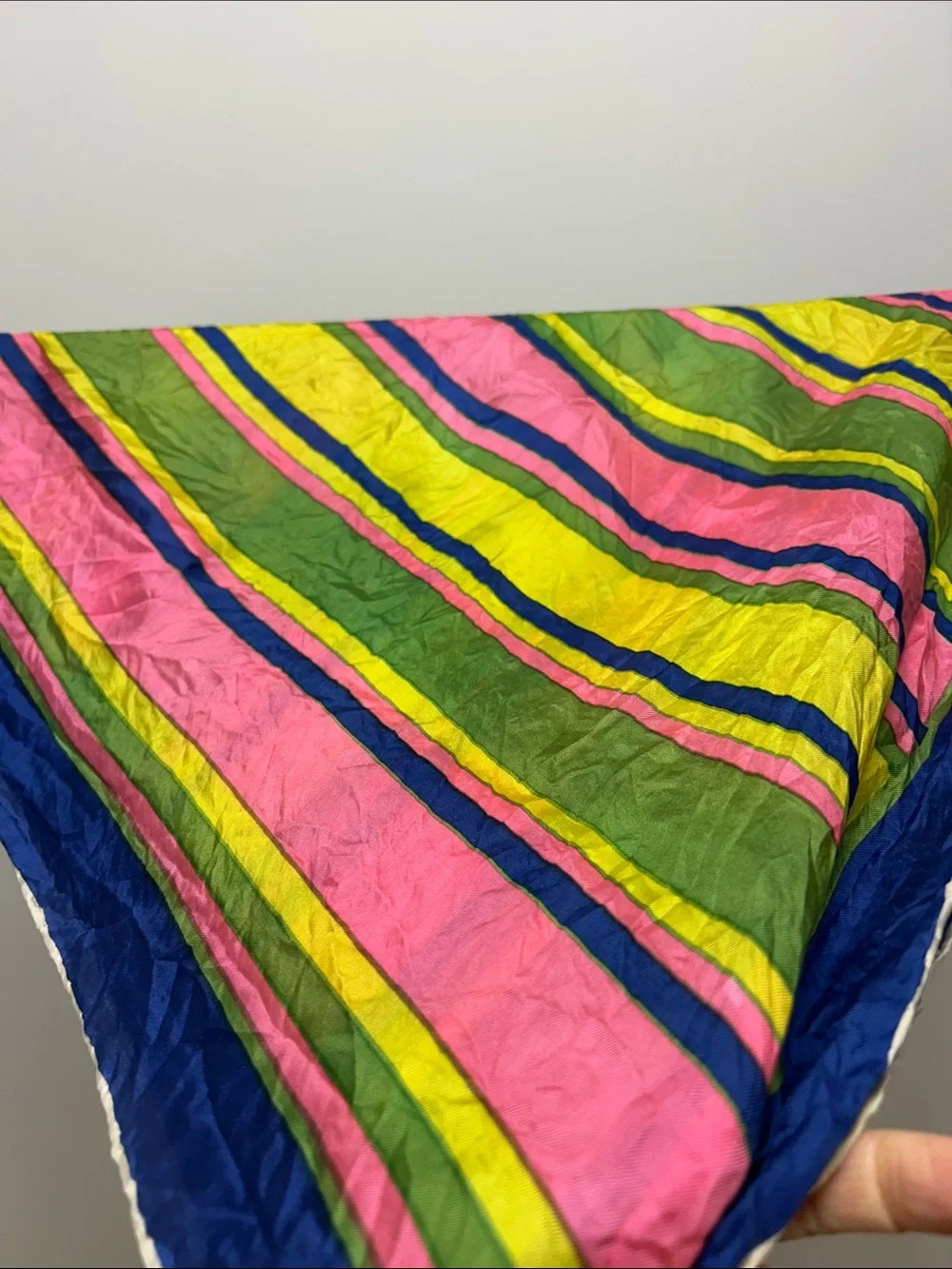 Vibrant Striped Triangle Throw - Multicolor 26” x 26”